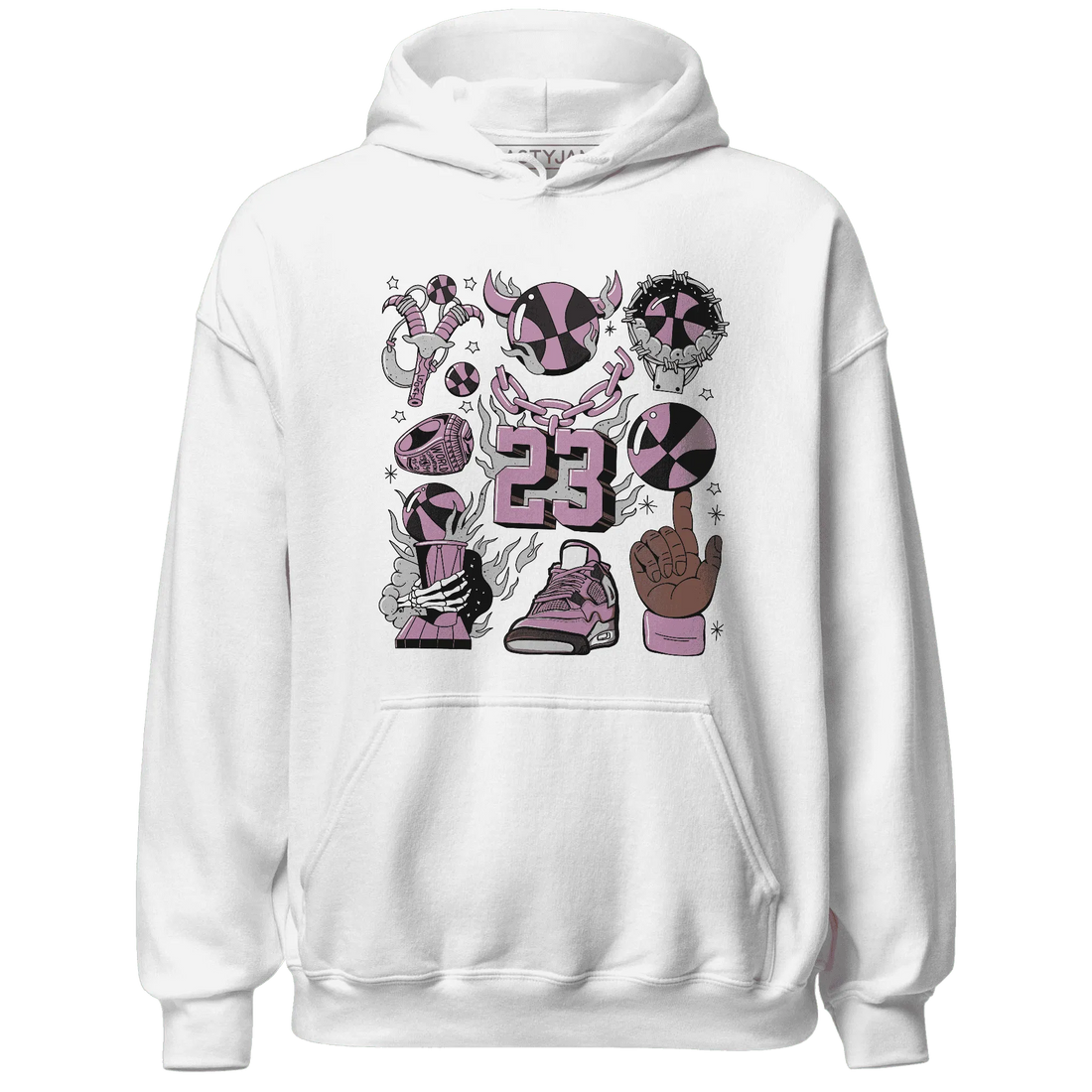 Orchid-Neutral-Grey-Black-White-4s-Hoodie-Match-Neclaces-Number-23
