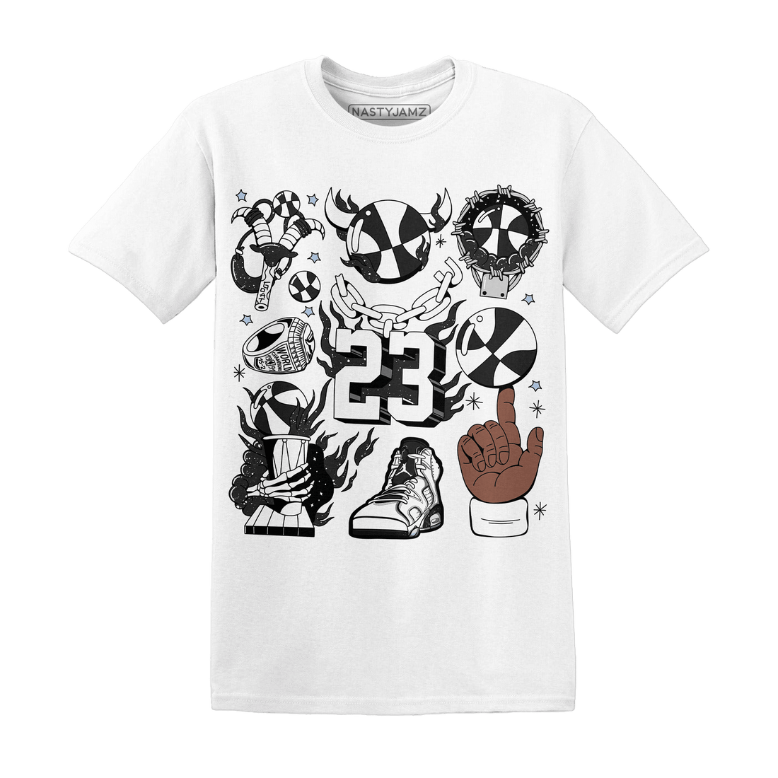 Reverse Oreo 6s T Shirt Match Neclaces Number 23 - NastyJamz