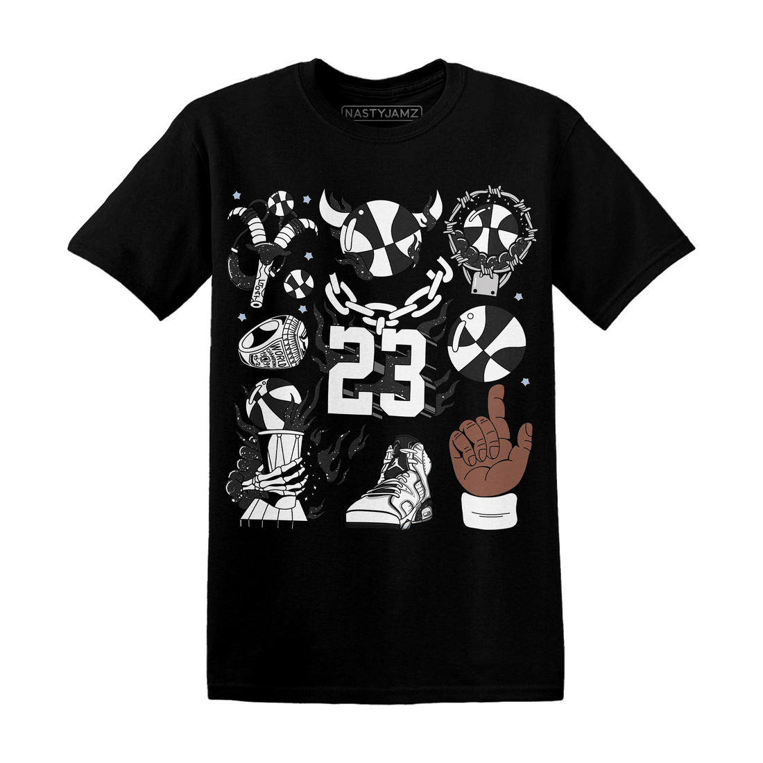 Reverse Oreo 6s T Shirt Match Neclaces Number 23 - NastyJamz