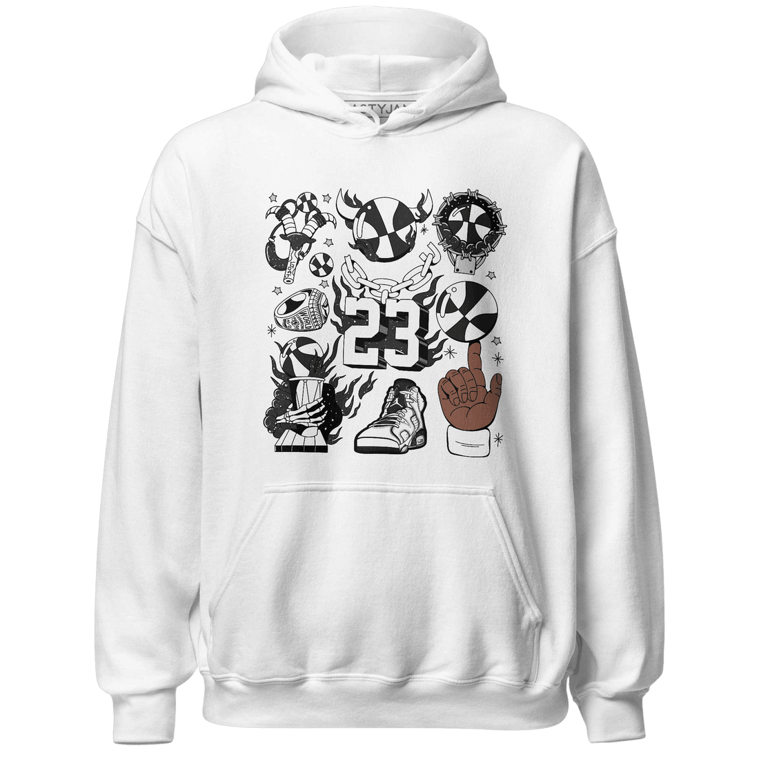 Reverse Oreo 6s Hoodie Match Neclaces Number 23 - NastyJamz