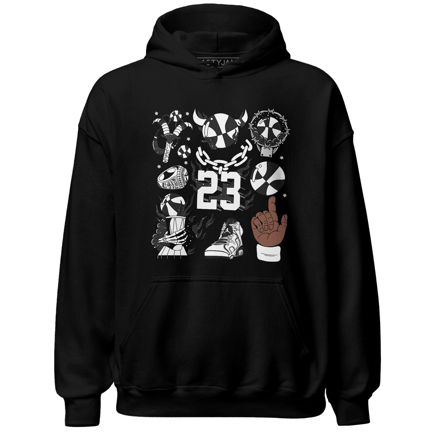 Reverse Oreo 6s Hoodie Match Neclaces Number 23 - NastyJamz