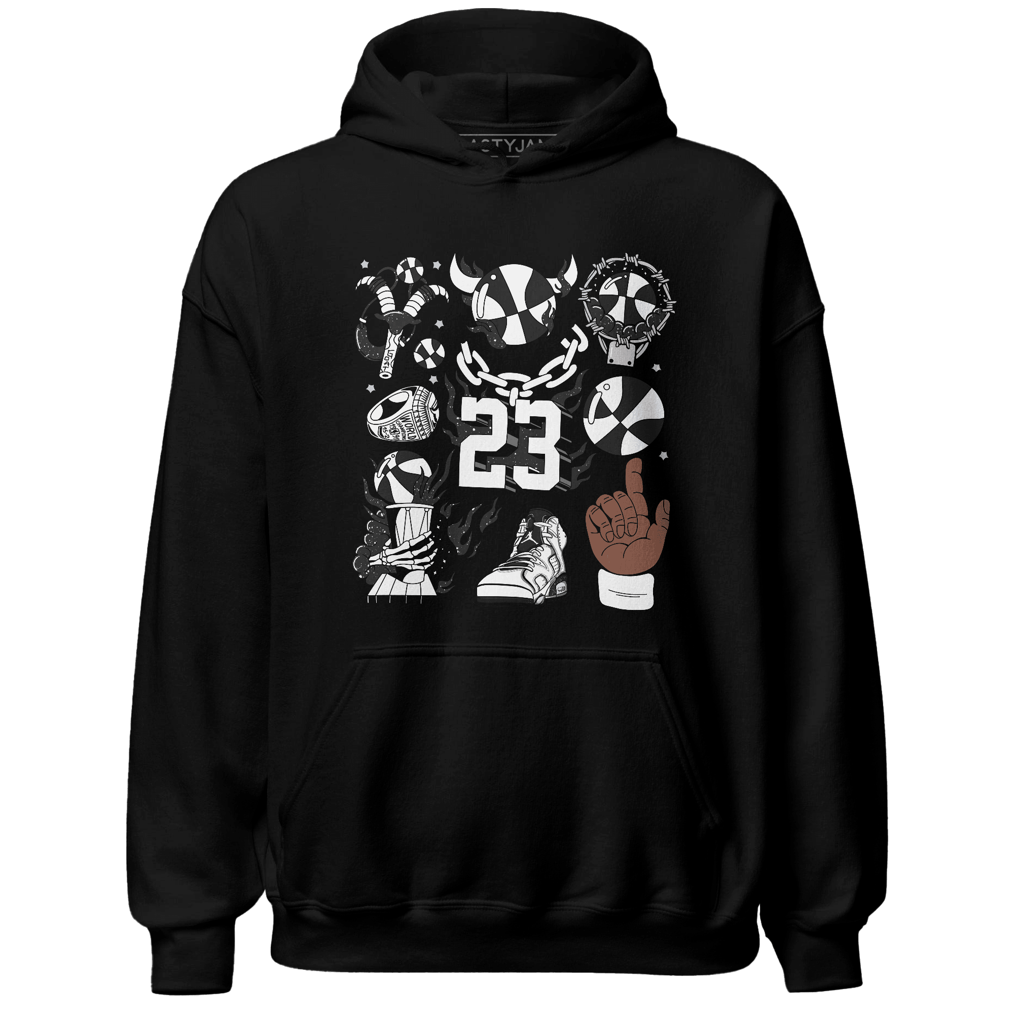 Reverse Oreo 6s Hoodie Match Neclaces Number 23 - NastyJamz