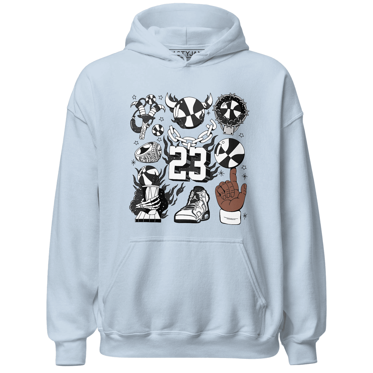 Reverse Oreo 6s Hoodie Match Neclaces Number 23 - NastyJamz