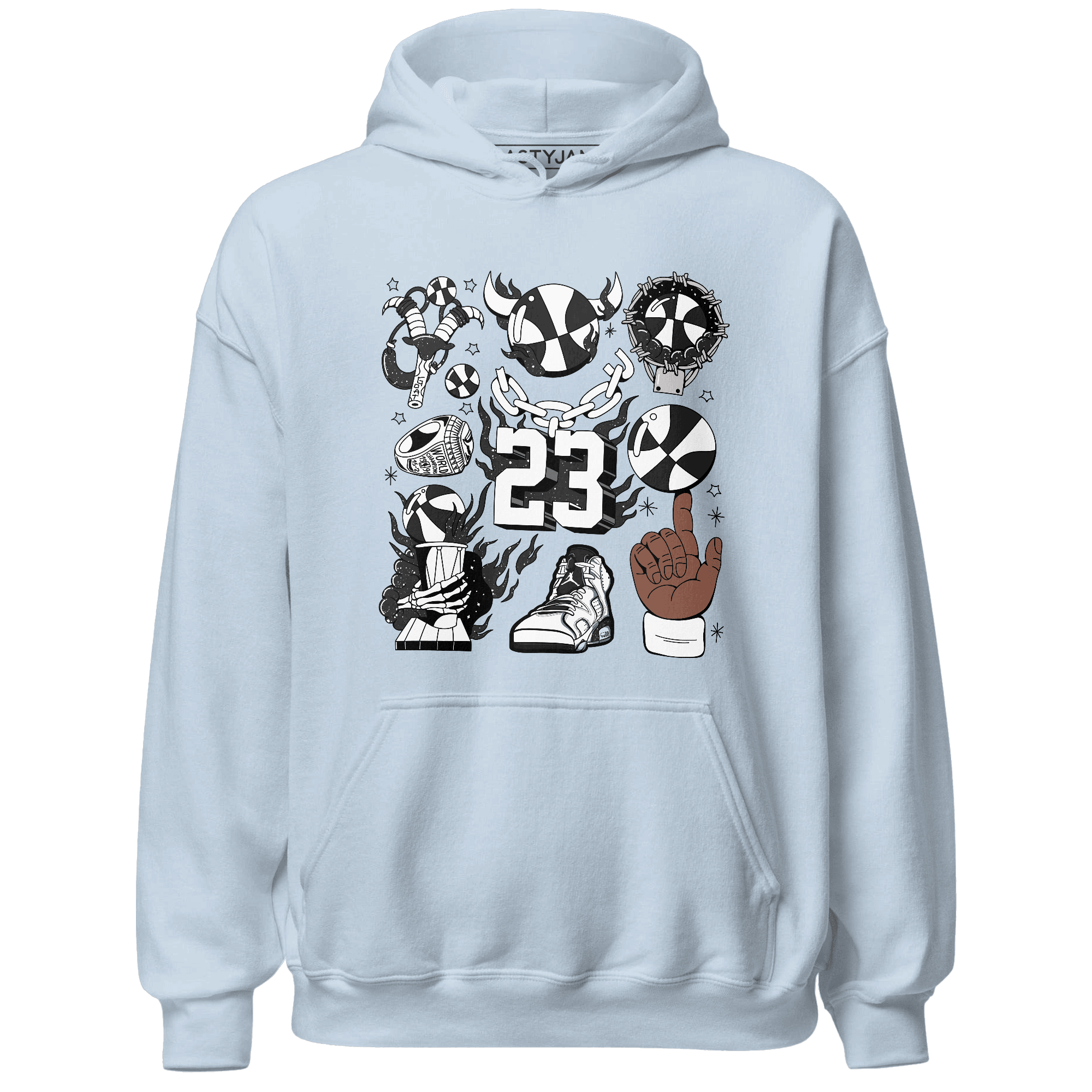 Reverse Oreo 6s Hoodie Match Neclaces Number 23 - NastyJamz