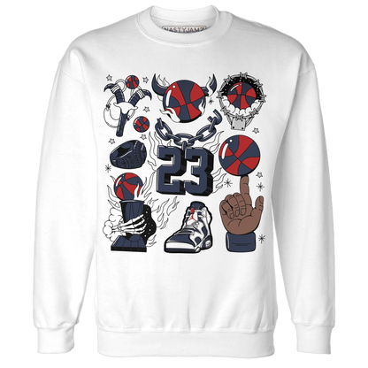 White-Navy-6s-Sweatshirt-Match-Neclaces-Number-23