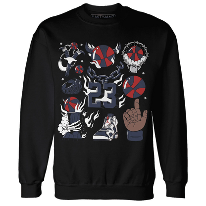 White-Navy-6s-Sweatshirt-Match-Neclaces-Number-23