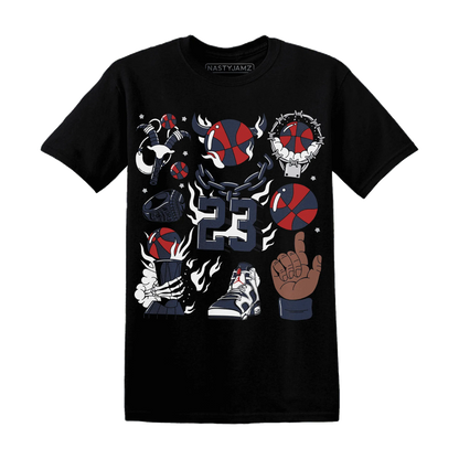 White-Navy-6s-T-Shirt-Match-Neclaces-Number-23