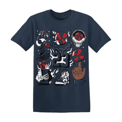 White-Navy-6s-T-Shirt-Match-Neclaces-Number-23