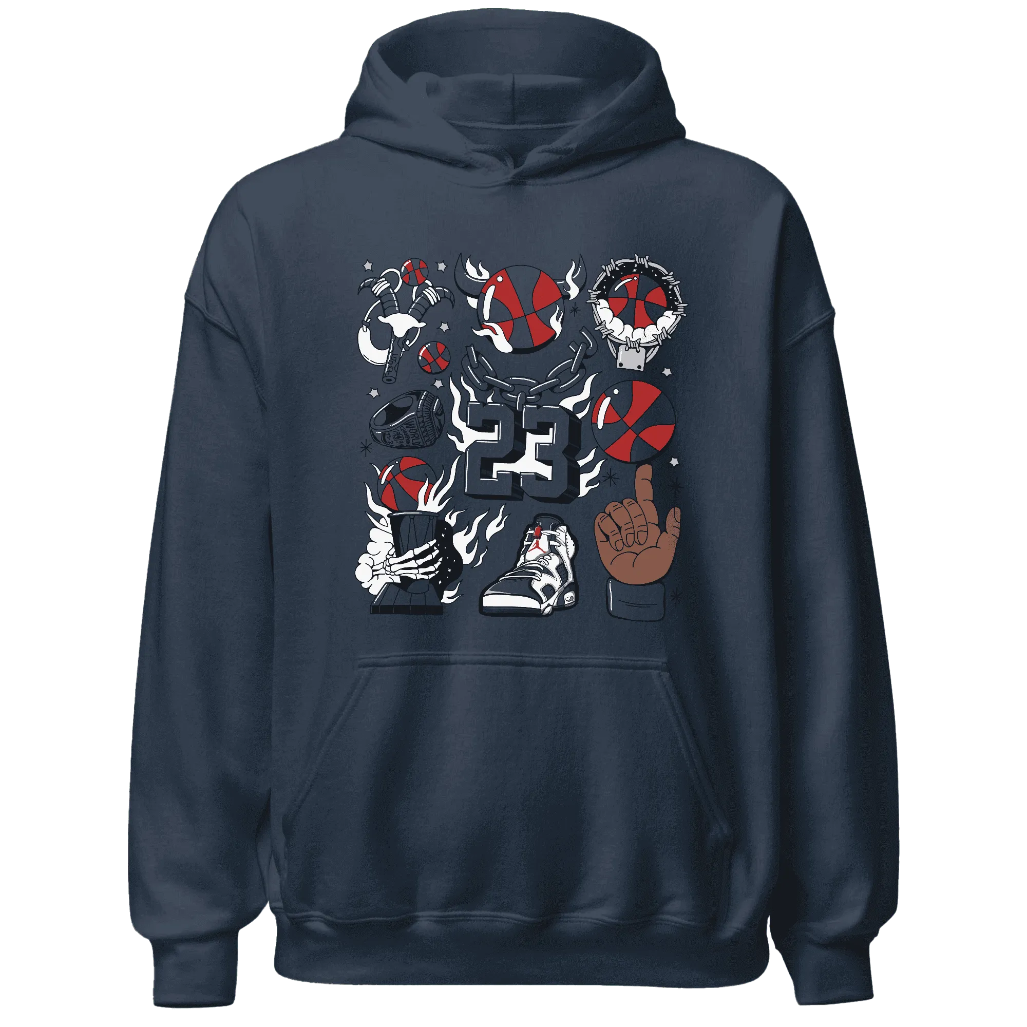 White-Navy-6s-Hoodie-Match-Neclaces-Number-23