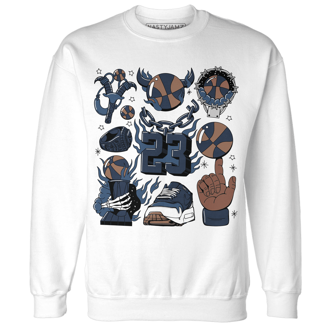 AM 1 86 Jackie RBS Sweatshirt Match Neclaces Number 23 - NastyJamz