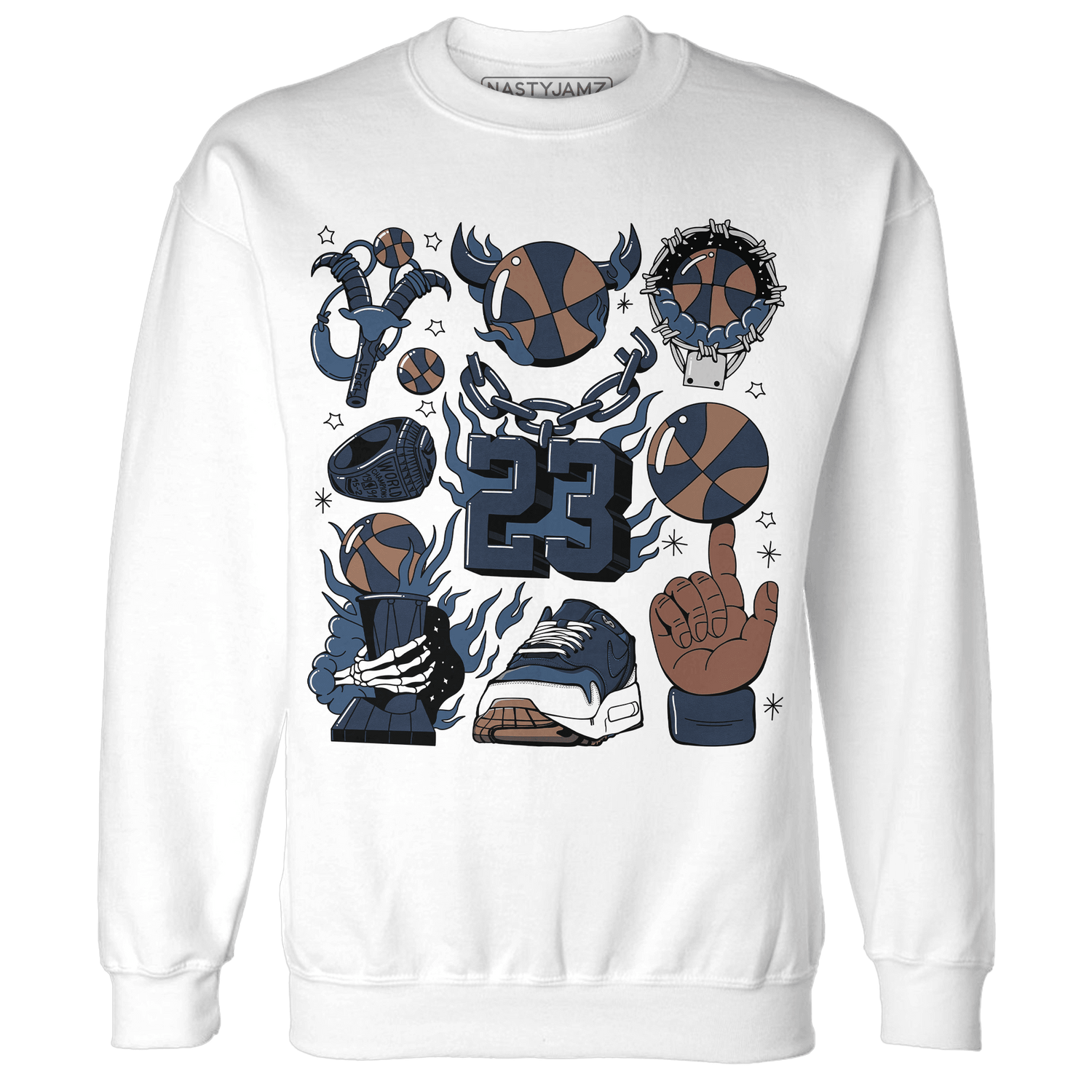 AM 1 86 Jackie RBS Sweatshirt Match Neclaces Number 23 - NastyJamz