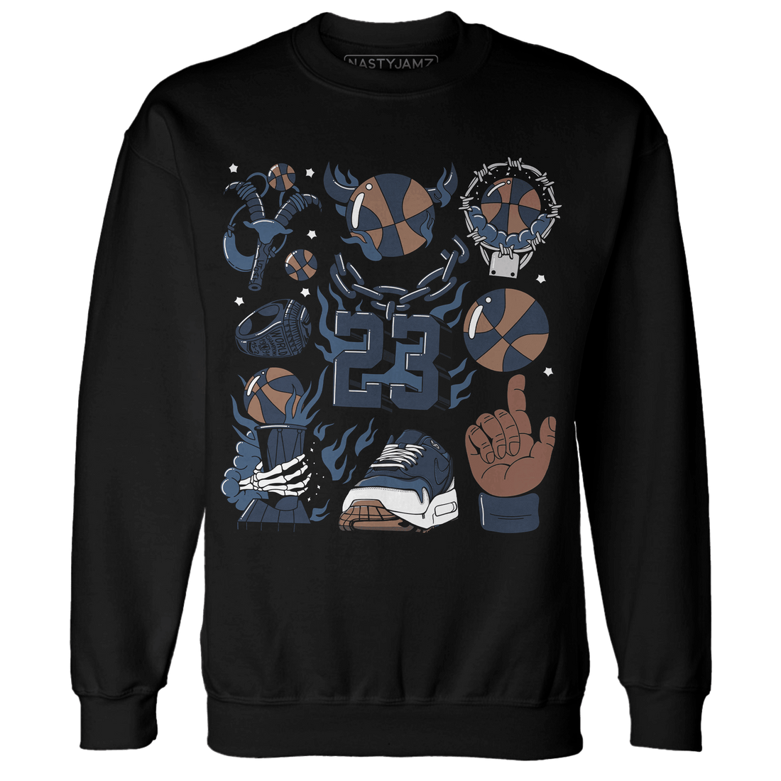 AM 1 86 Jackie RBS Sweatshirt Match Neclaces Number 23 - NastyJamz
