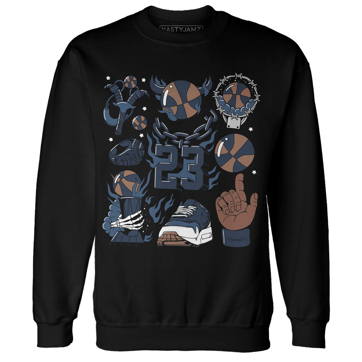 AM 1 86 Jackie RBS Sweatshirt Match Neclaces Number 23 - NastyJamz