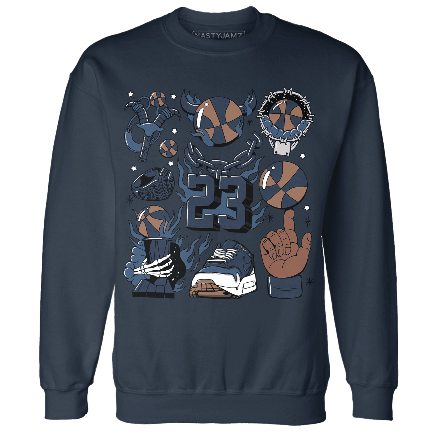AM 1 86 Jackie RBS Sweatshirt Match Neclaces Number 23 - NastyJamz