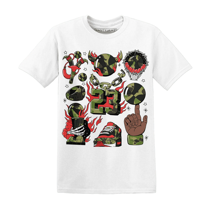 AM-90-Dark-Sage-Solar-Red-T-Shirt-Match-Neclaces-Number-23