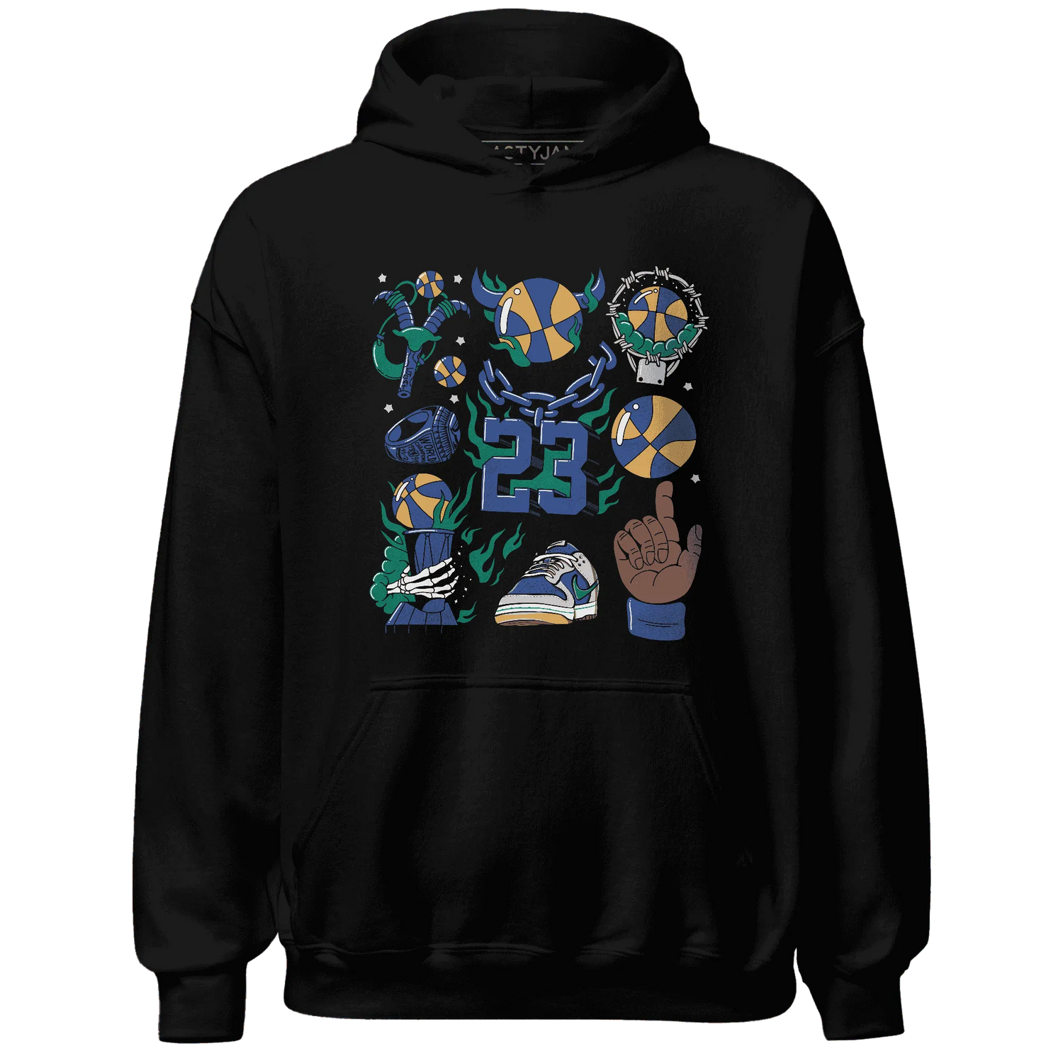 Dunk-Hyper-Royal-Malachite-Hoodie-Match-Neclaces-Number-23