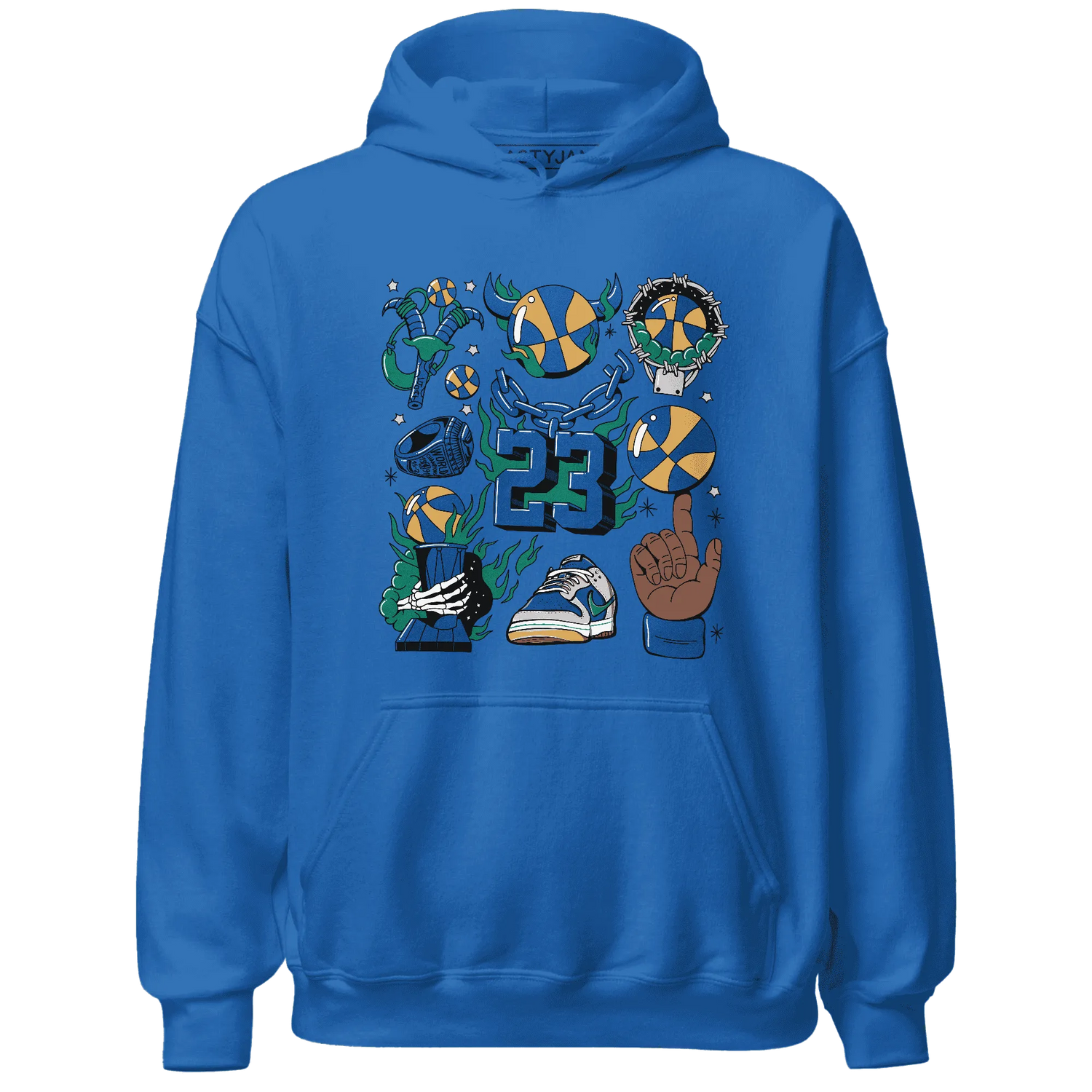 Dunk-Hyper-Royal-Malachite-Hoodie-Match-Neclaces-Number-23