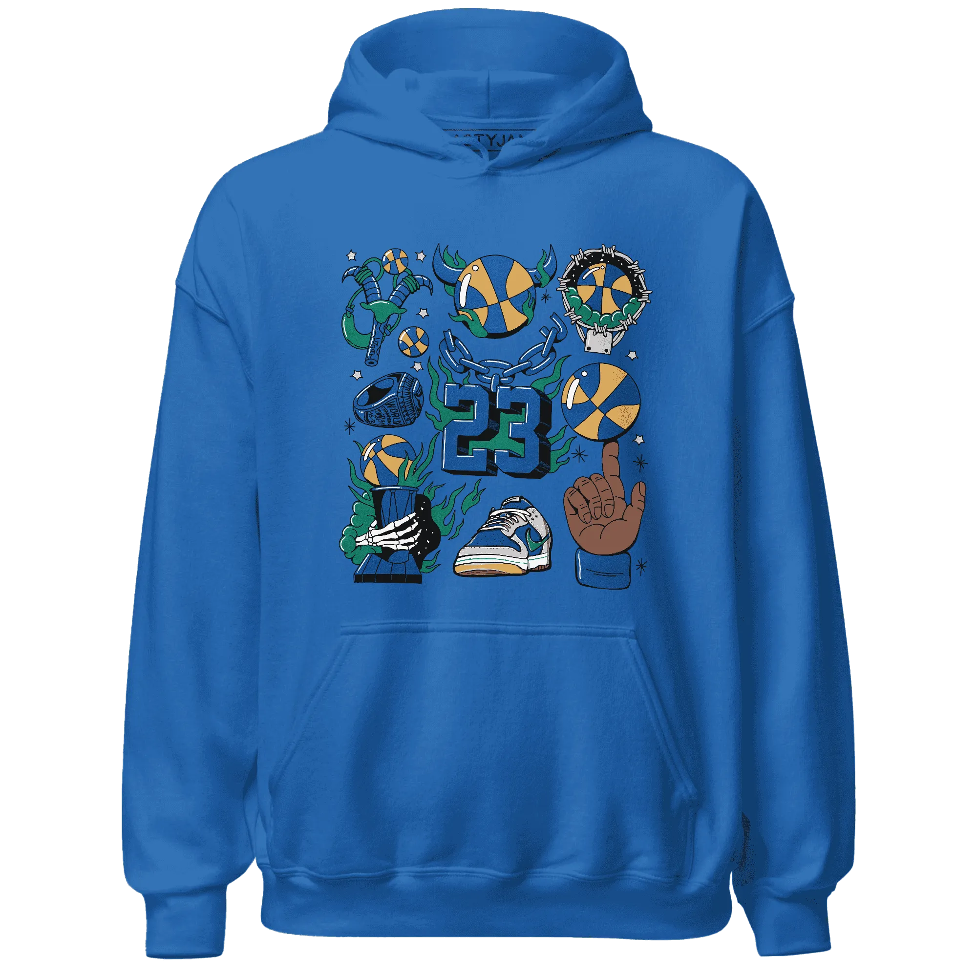 Dunk-Hyper-Royal-Malachite-Hoodie-Match-Neclaces-Number-23