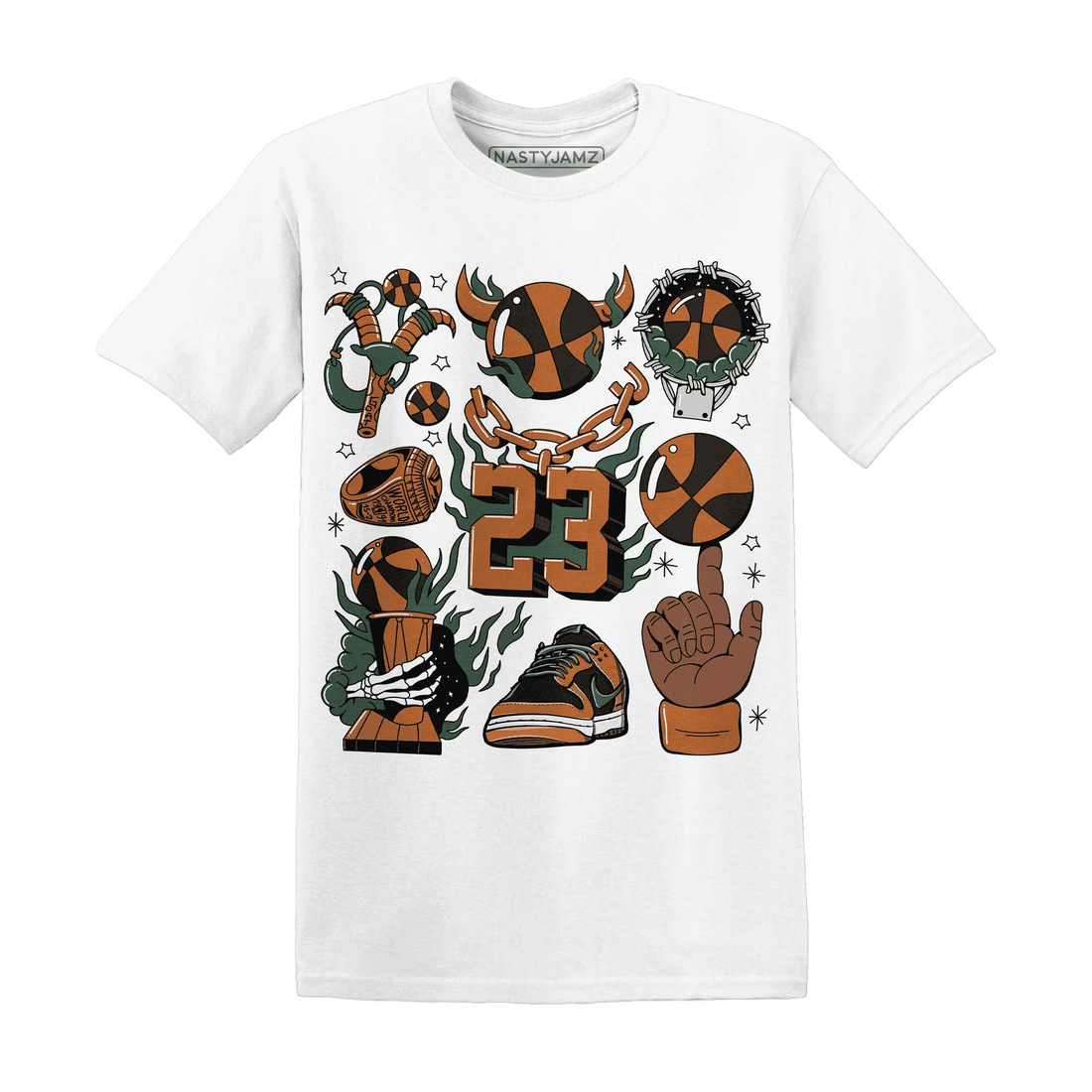 Dunk-Low-Ceramic-T-Shirt-Match-Neclaces-Number-23