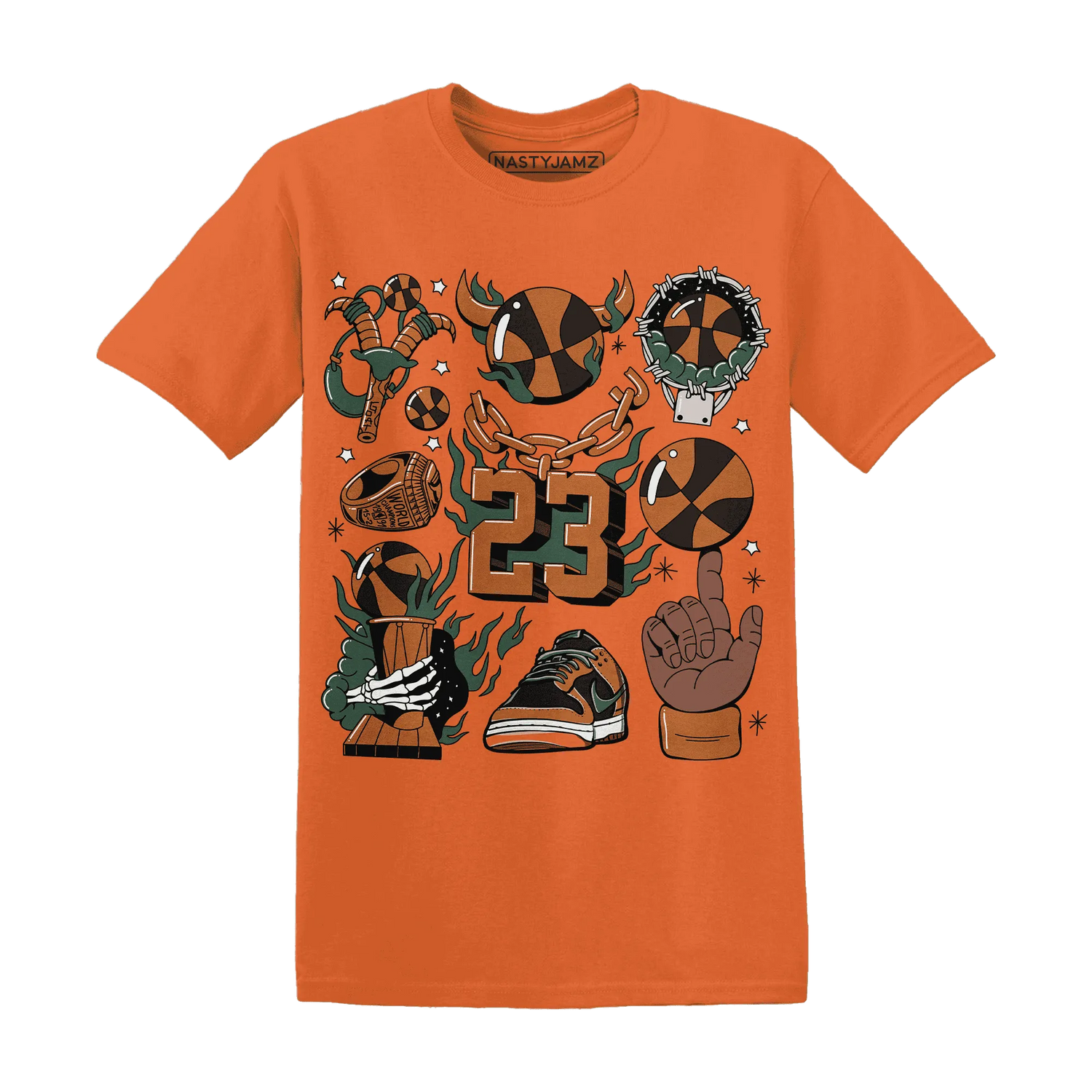 Dunk-Low-Ceramic-T-Shirt-Match-Neclaces-Number-23