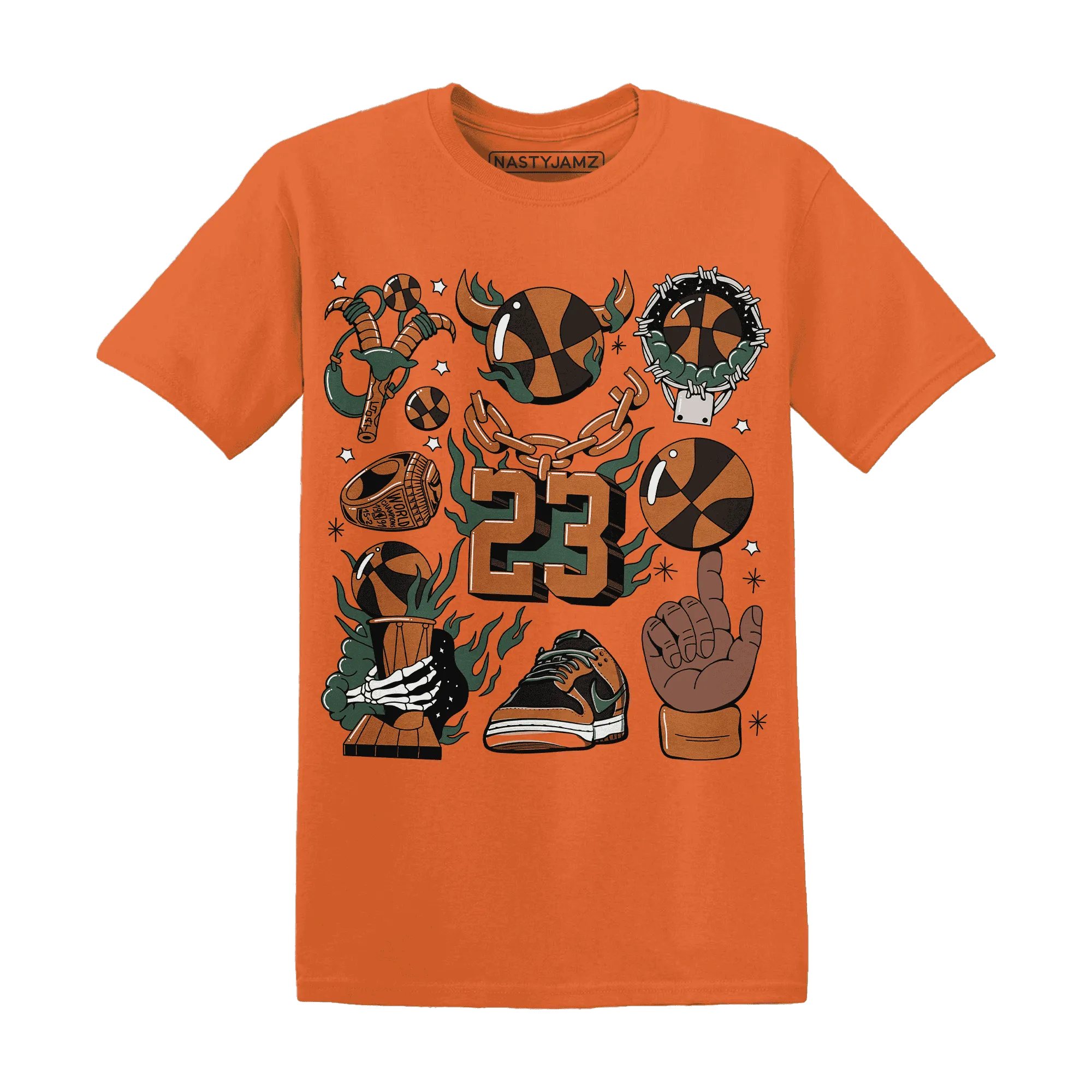 Dunk-Low-Ceramic-T-Shirt-Match-Neclaces-Number-23