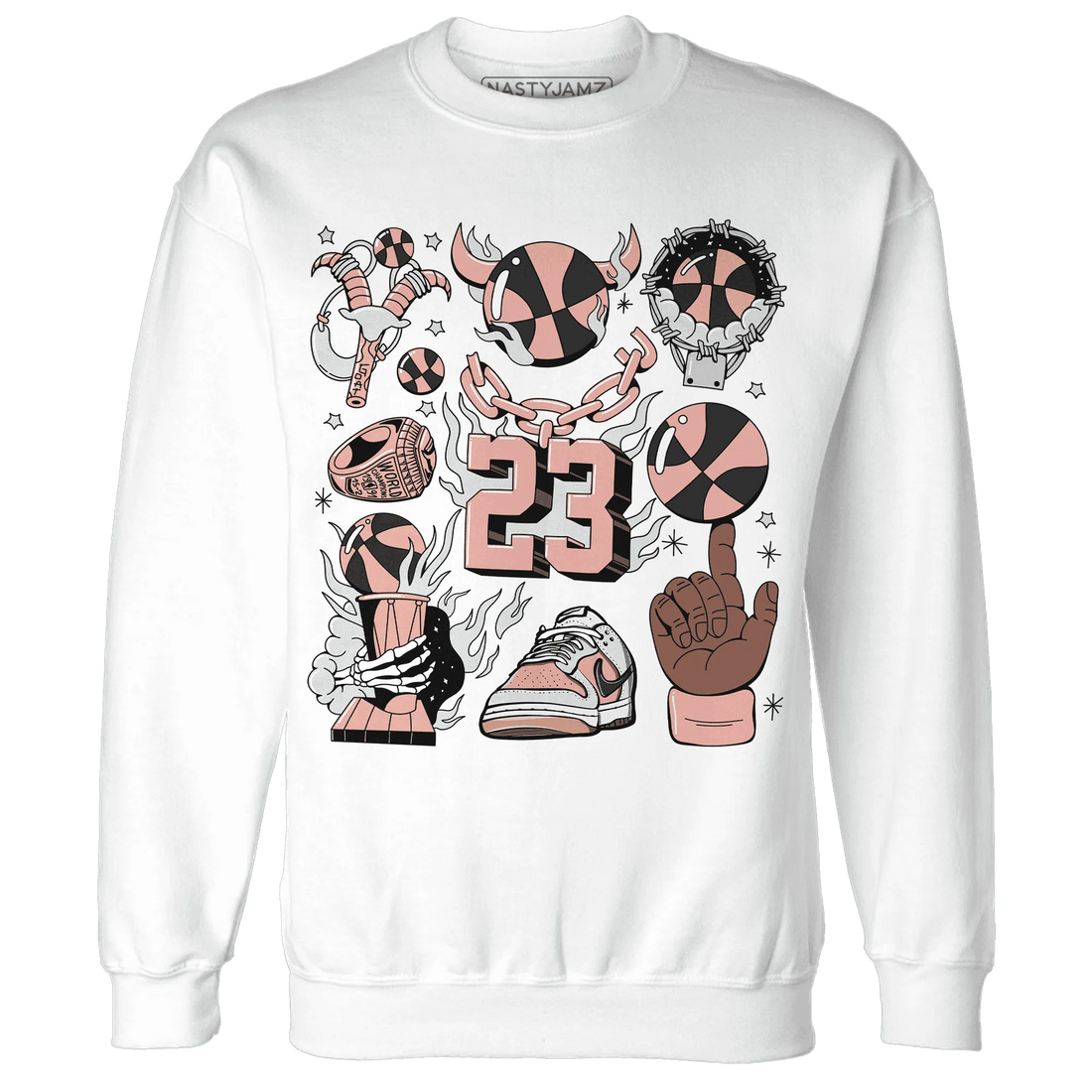 Dunk-Low-Glacier-Blue-Arctic-Orange-Sweatshirt-Match-Neclaces-Number-23
