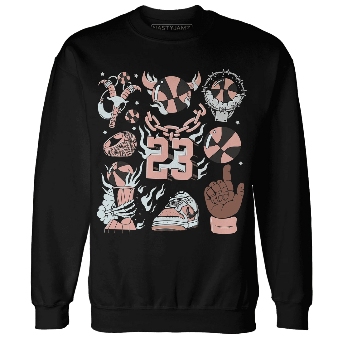 Dunk-Low-Glacier-Blue-Arctic-Orange-Sweatshirt-Match-Neclaces-Number-23