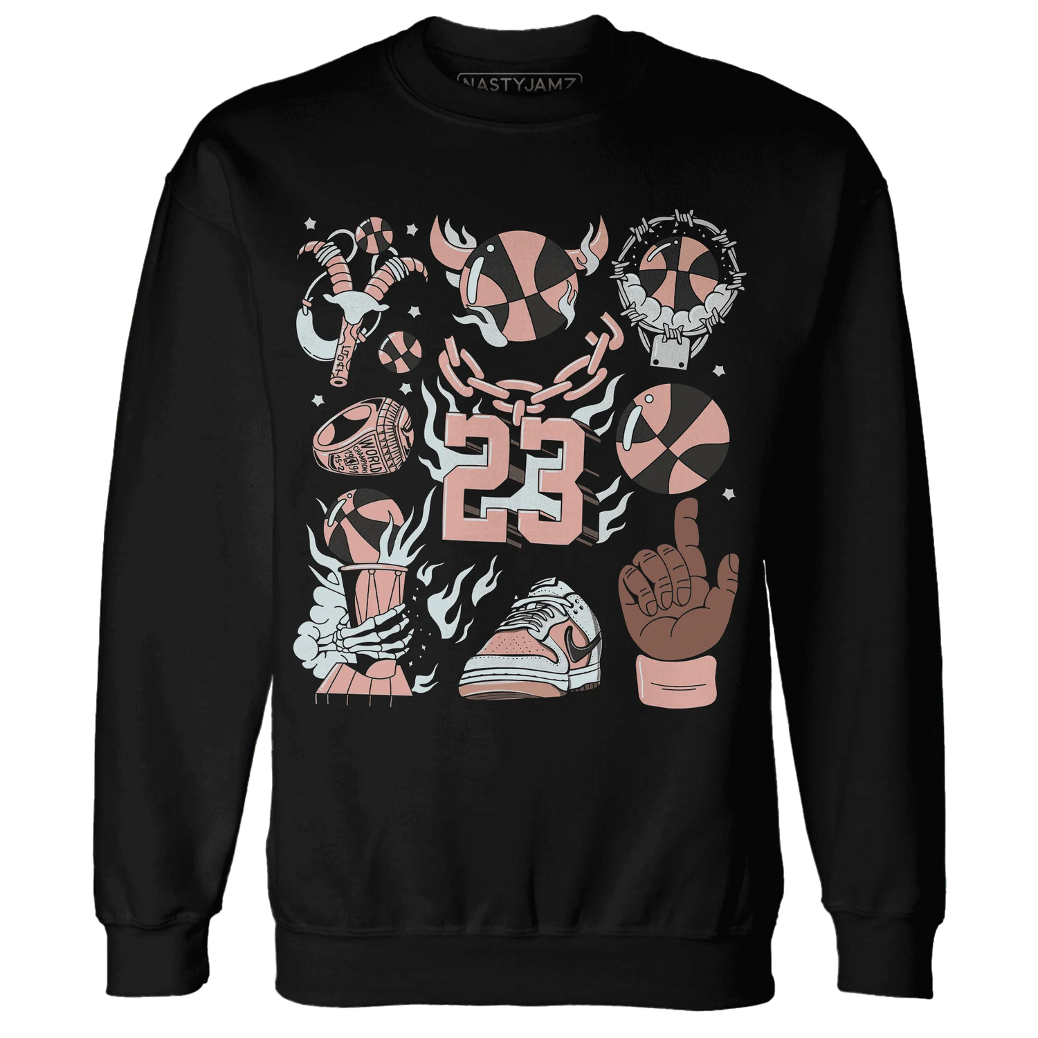 Dunk-Low-Glacier-Blue-Arctic-Orange-Sweatshirt-Match-Neclaces-Number-23