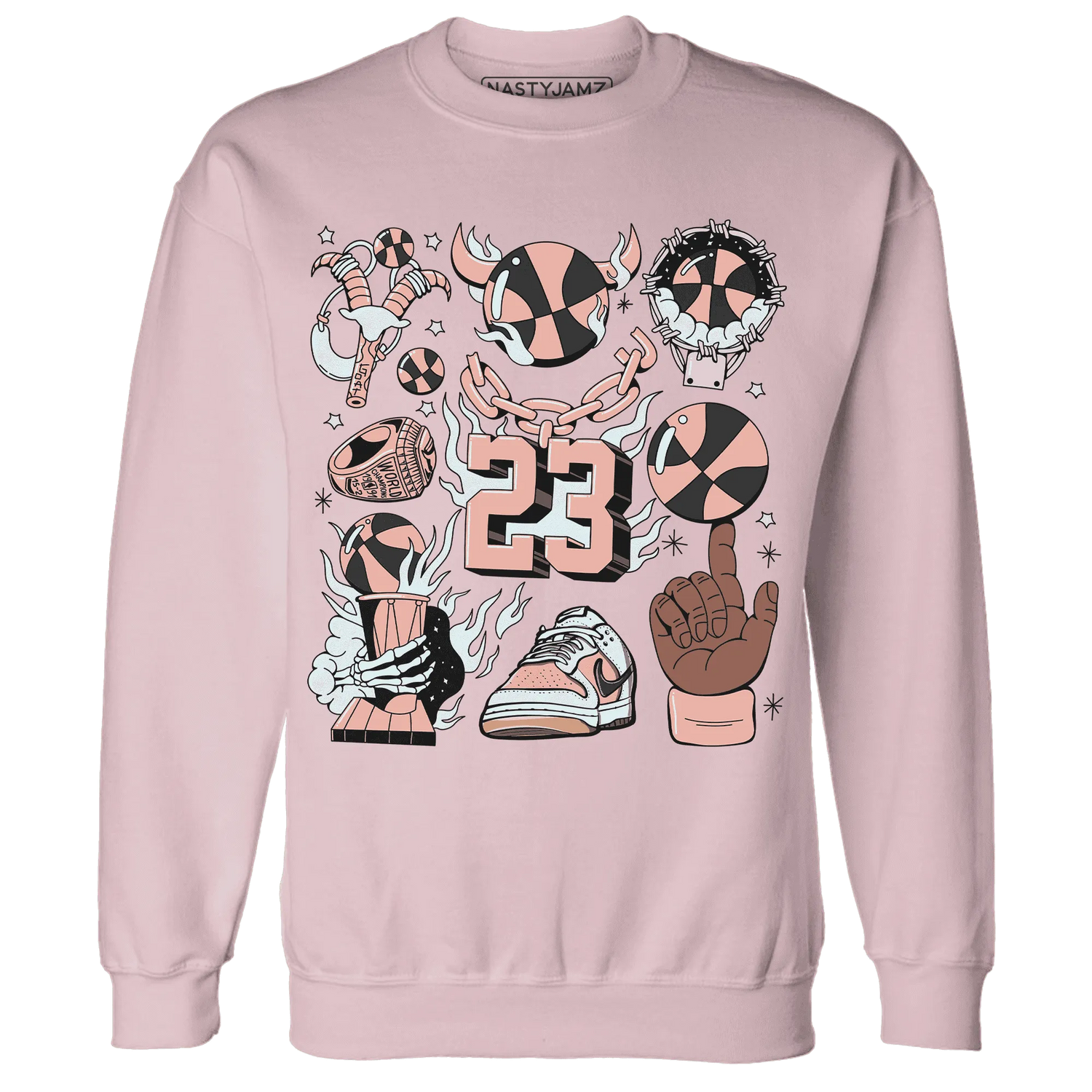 Dunk-Low-Glacier-Blue-Arctic-Orange-Sweatshirt-Match-Neclaces-Number-23