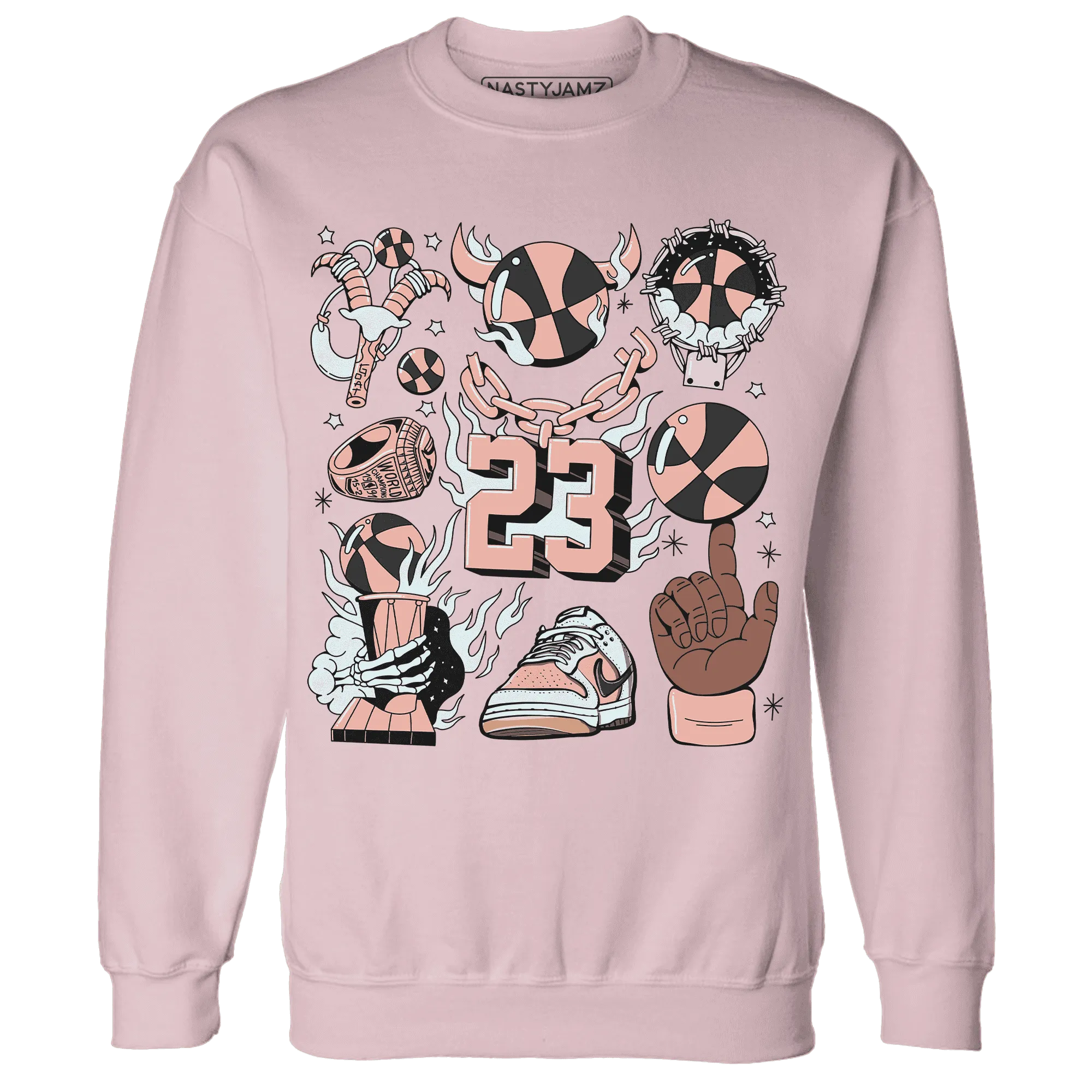 Dunk-Low-Glacier-Blue-Arctic-Orange-Sweatshirt-Match-Neclaces-Number-23