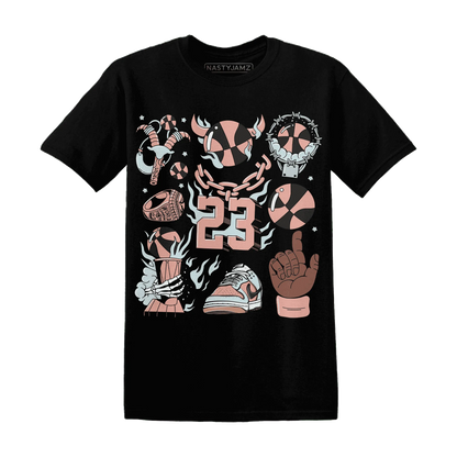Dunk-Low-Glacier-Blue-Arctic-Orange-T-Shirt-Match-Neclaces-Number-23