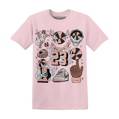Dunk-Low-Glacier-Blue-Arctic-Orange-T-Shirt-Match-Neclaces-Number-23
