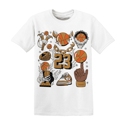 Dunk-Low-Retro-Wheat-Orange-T-Shirt-Match-Neclaces-Number-23