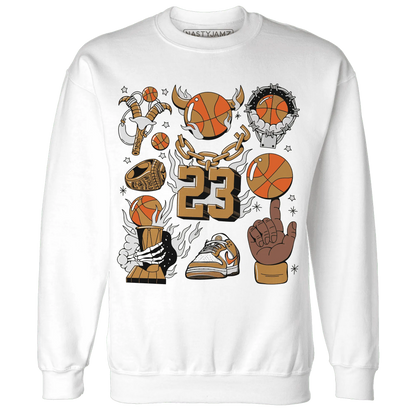Dunk-Low-Retro-Wheat-Orange-Sweatshirt-Match-Neclaces-Number-23