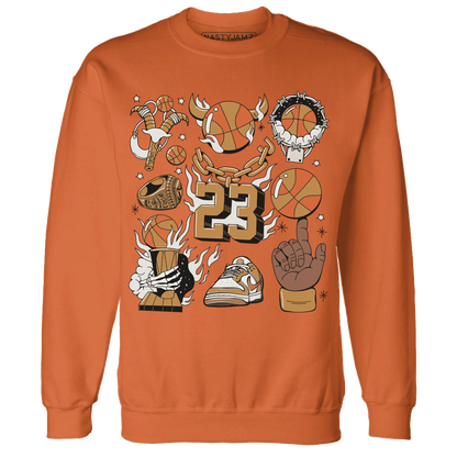 Dunk-Low-Retro-Wheat-Orange-Sweatshirt-Match-Neclaces-Number-23