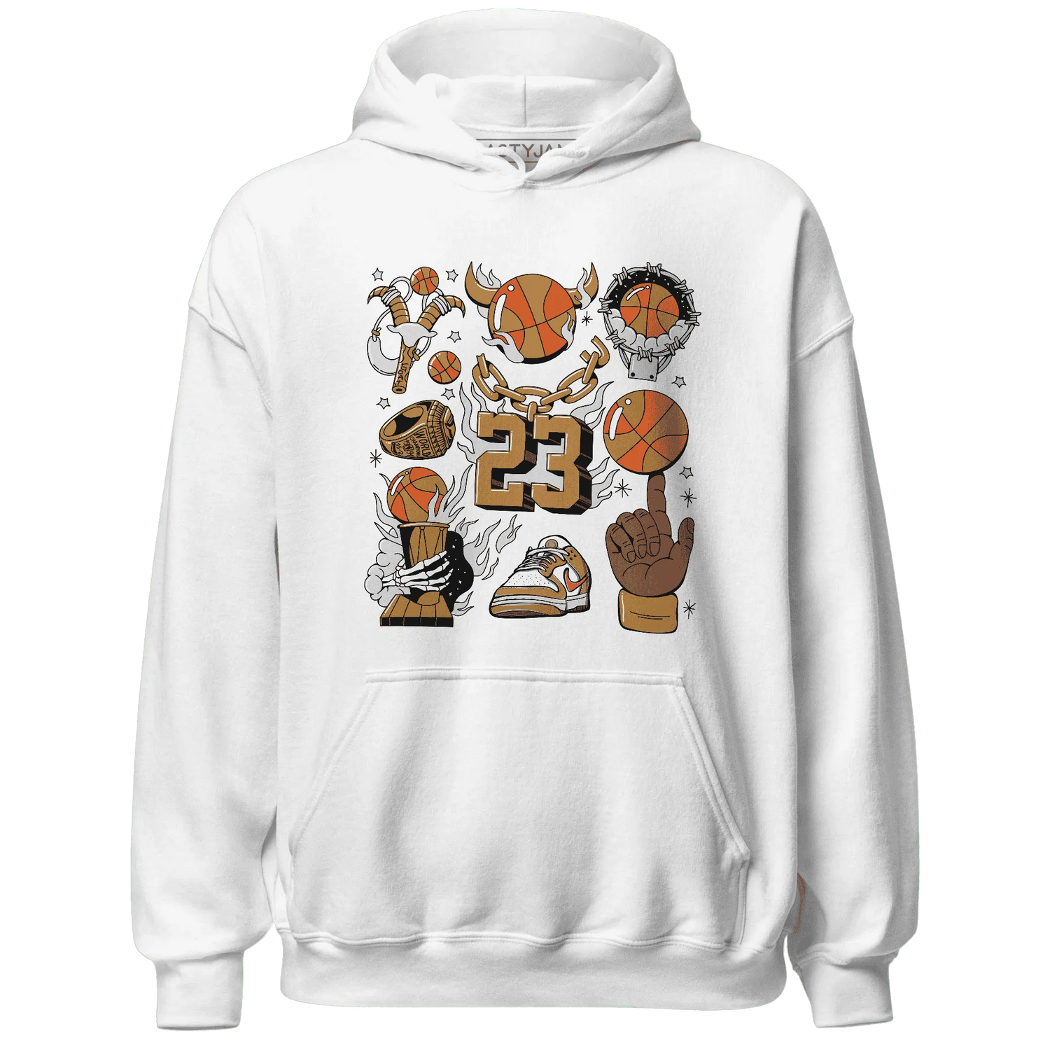 Dunk-Low-Retro-Wheat-Orange-Hoodie-Match-Neclaces-Number-23