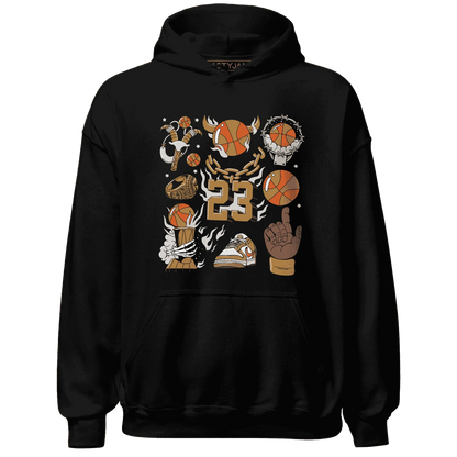 Dunk-Low-Retro-Wheat-Orange-Hoodie-Match-Neclaces-Number-23