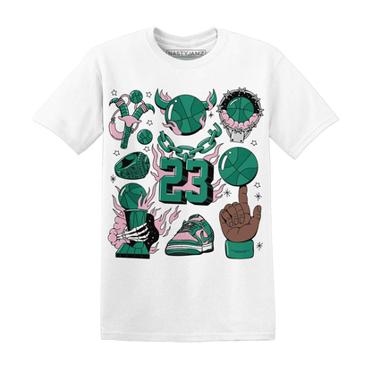 Dunk-Pink-Malachite-Medium-Soft-Low-Sail-NastyJamz-T-Shirt-Match-Neclaces-Number-23