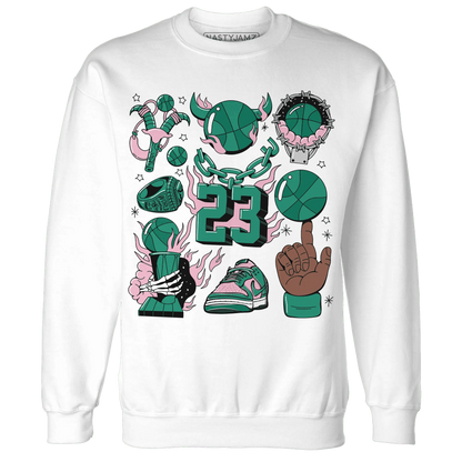 Dunk-Pink-Malachite-Medium-Soft-Low-Sail-NastyJamz-Sweatshirt-Match-Neclaces-Number-23