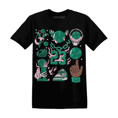 Dunk-Pink-Malachite-Medium-Soft-Low-Sail-NastyJamz-T-Shirt-Match-Neclaces-Number-23