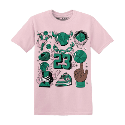 Dunk-Pink-Malachite-Medium-Soft-Low-Sail-NastyJamz-T-Shirt-Match-Neclaces-Number-23