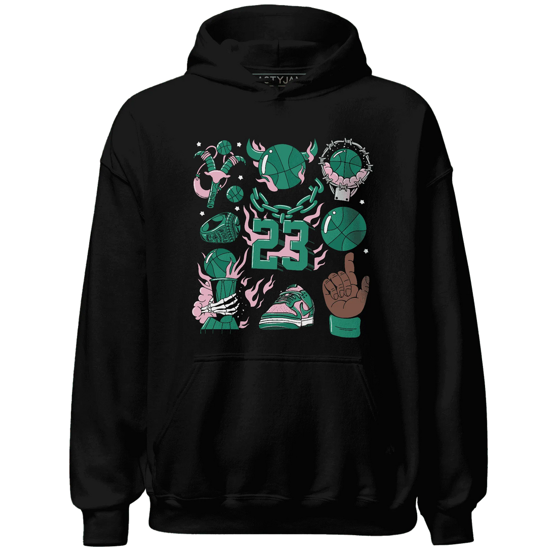Dunk-Pink-Malachite-Medium-Soft-Low-Sail-NastyJamz-Hoodie-Match-Neclaces-Number-23