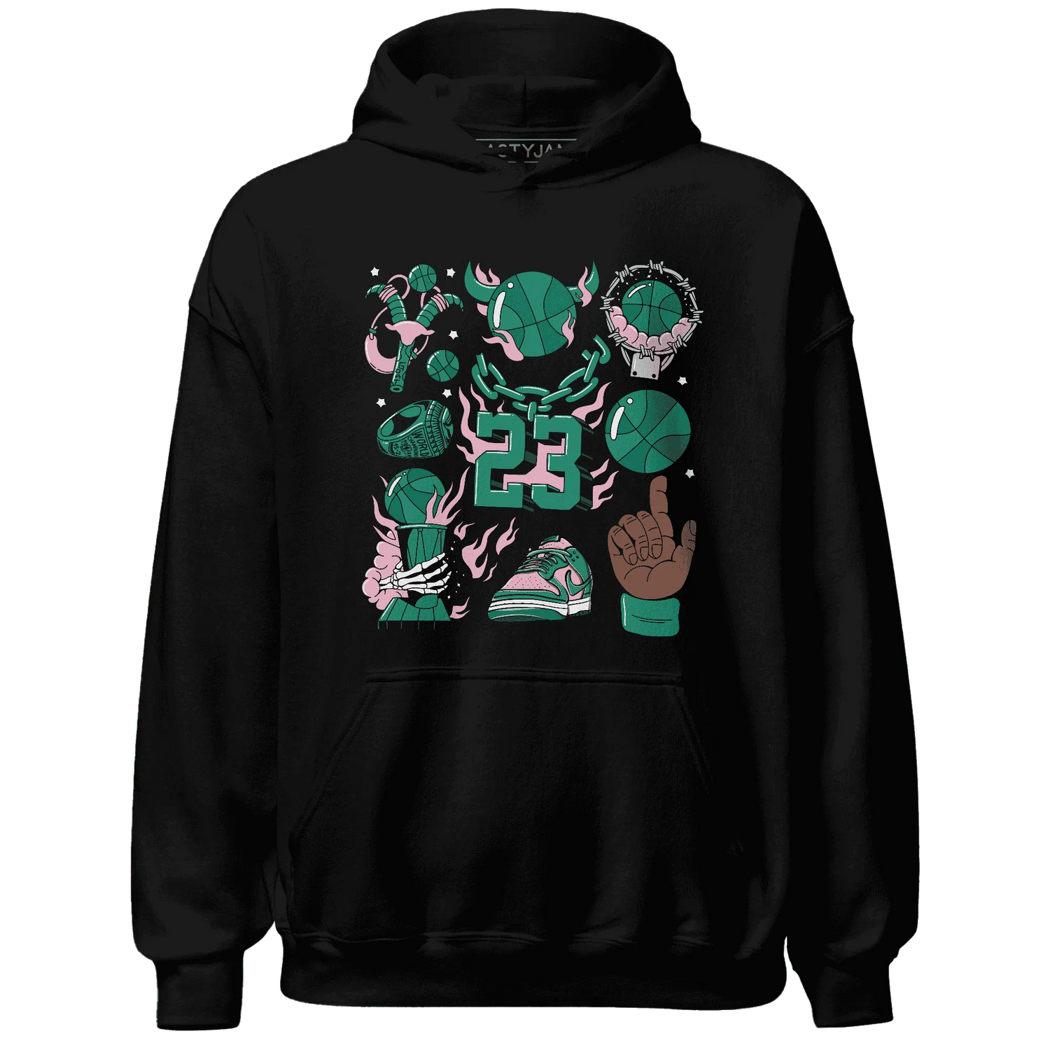 Dunk-Pink-Malachite-Medium-Soft-Low-Sail-NastyJamz-Hoodie-Match-Neclaces-Number-23