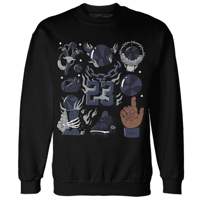 VaporMax-Plus-Midnight-Navy-White-Metallic-Silver-Sweatshirt-Match-Neclaces-Number-23