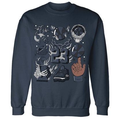 VaporMax-Plus-Midnight-Navy-White-Metallic-Silver-Sweatshirt-Match-Neclaces-Number-23