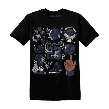 VaporMax-Plus-Midnight-Navy-White-Metallic-Silver-T-Shirt-Match-Neclaces-Number-23