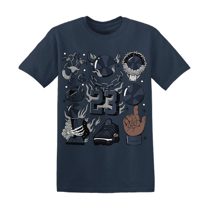 VaporMax-Plus-Midnight-Navy-White-Metallic-Silver-T-Shirt-Match-Neclaces-Number-23