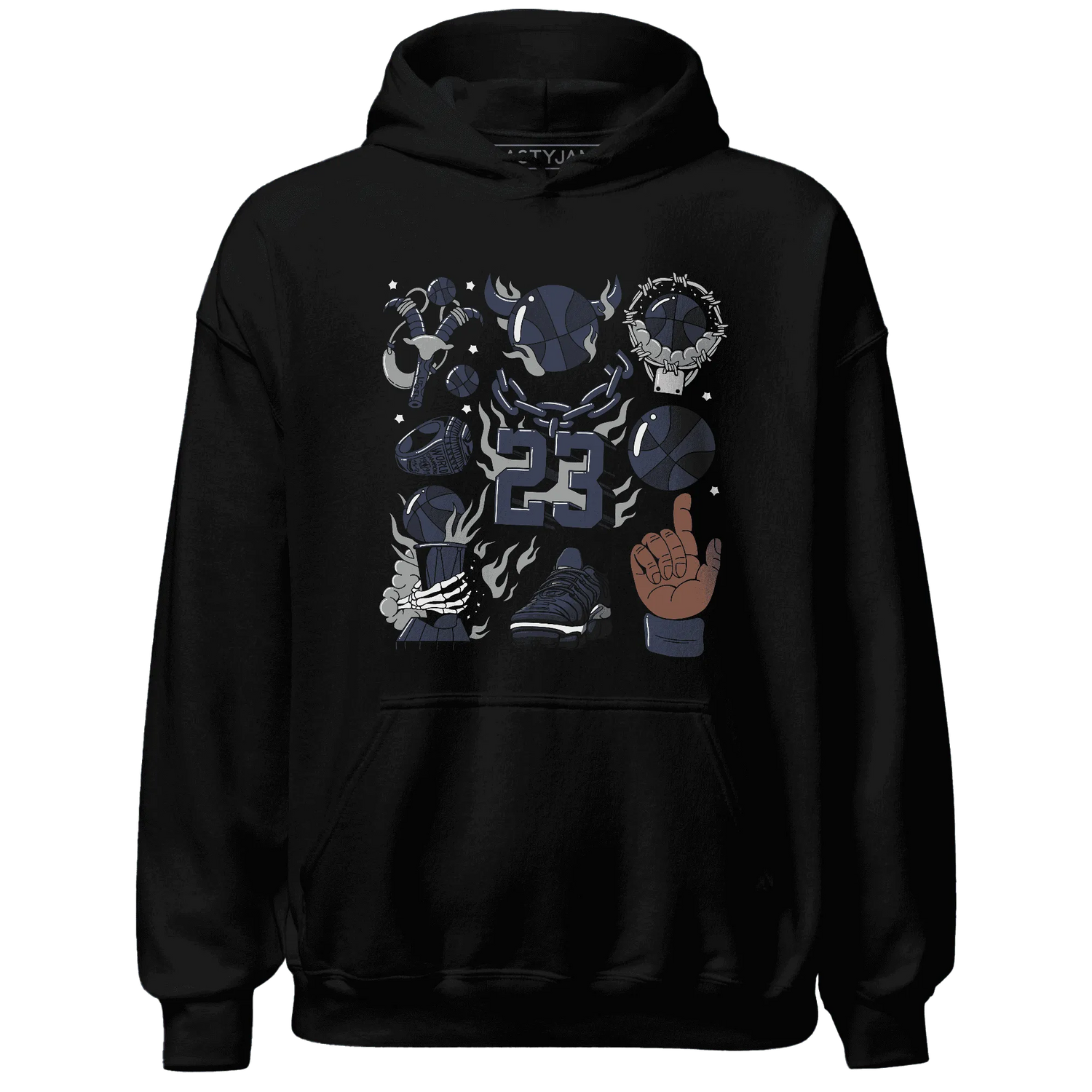 VaporMax-Plus-Midnight-Navy-White-Metallic-Silver-Hoodie-Match-Neclaces-Number-23