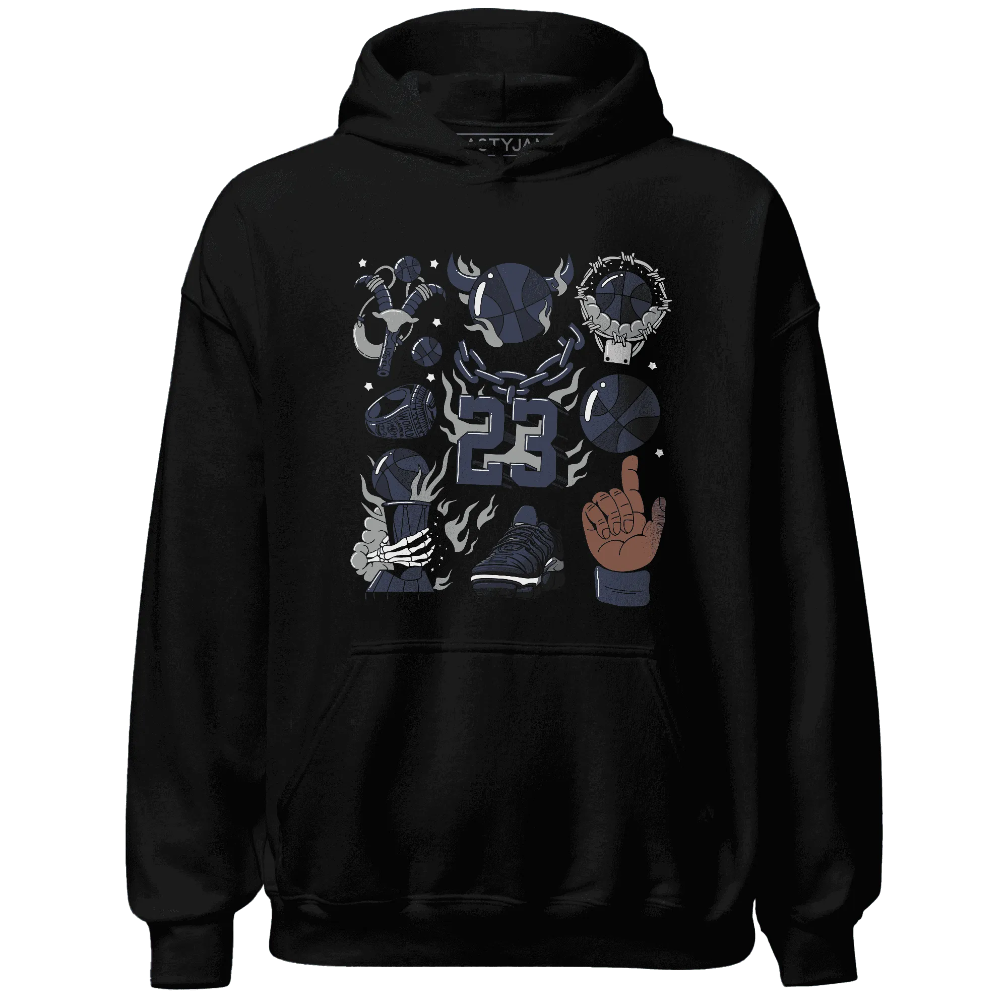 VaporMax-Plus-Midnight-Navy-White-Metallic-Silver-Hoodie-Match-Neclaces-Number-23