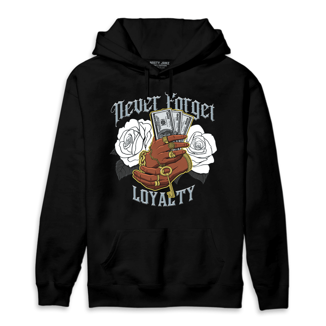 Blue Grey 13s Hoodie Match Never Forget Loyalty - NastyJamz